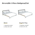 thumbnail image 3 of 3-Piece Reversible Printed Microfiber Bedspread Set – Cozy, Soft & Lightweight Luxury Feel All-Season Bedding, Includes 1 Bedspread & 2 Shams, King, 3 of 3