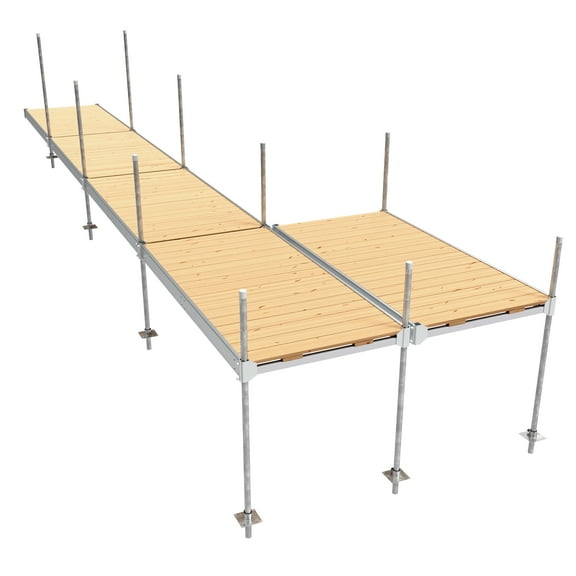 Multinautic, QP-400, 5-Sections, 4 ft. x 8 ft. Aluminum Stationary Dock with Cedar Decking