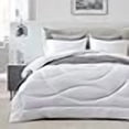 thumbnail image 3 of SLEEP ZONE Reversible King Size Cooling Comforter, Soft Breathable Bedding Down Alternative Comforter Warm for All Seasons, White, 3 of 4