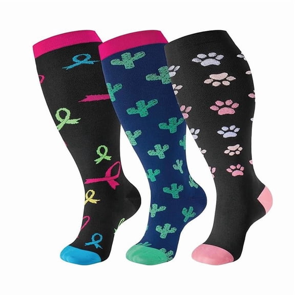 Xiao Hua ultra wide calf socks 3 pairs -4XL, featuring ultra wide calf design and moisture absorption technology, plus size sports socks, suitable for hiking, running, and cycling，T4