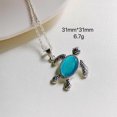 thumbnail image 6 of Blue Opal Sea Turtle Necklace for Women - Sterling Silver Plated Alloy Pendant Jewelry | Beach Wedding & Birthday Gift (45cm Chain), 6 of 6