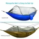 thumbnail image 4 of Hamaca para acampar con mosquitera, luz emergente, hamacas portátiles de paracaídas para exteriores, columpio para dormir, material para acampar, 2023, 4 of 5