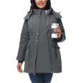 thumbnail image 4 of Maternity 3 in 1 Winter Coat 2025 Quilted Lined Hooded Puffer Down Jacket Parka Warm Thicken with Pockets, 4 of 6