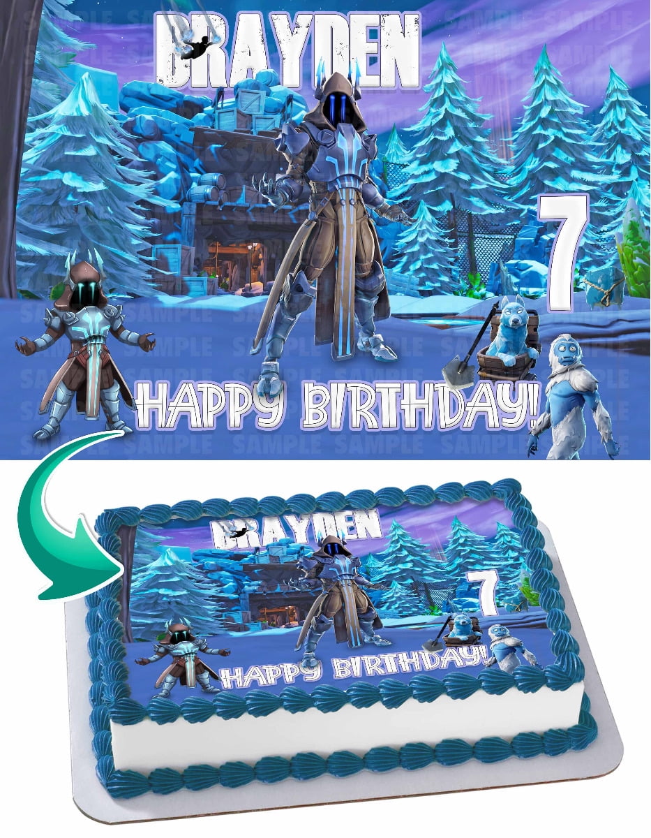 Fortnite Ice King Edible Cake Image Topper Personalized