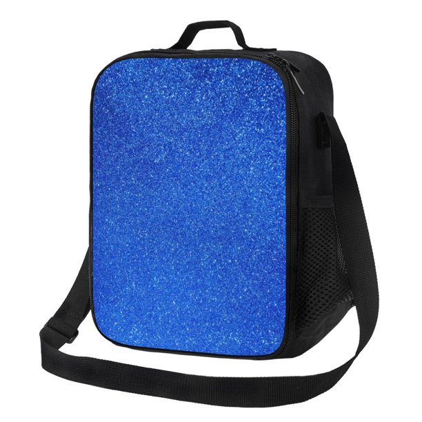 Disketp Blue Glitter Bolsa Térmica Estampada para Almuerzo, Lonchera para Hombres y Mujeres Adultos