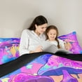 thumbnail image 5 of Manfei Neon Mushroom Bedding Comforter Set,Boho bohemian Style Twin Comforter Sets,Purple Pink Blue Bedding Set For Girl,Luxury Bedroom Decor Reversible,2pcs, 5 of 8