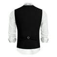 thumbnail image 4 of HAOMEILI Men's Suit Vest Business Formal Dress Waistcoat Vest with 3 Pockets for Suit or Tuxedo, 4 of 8