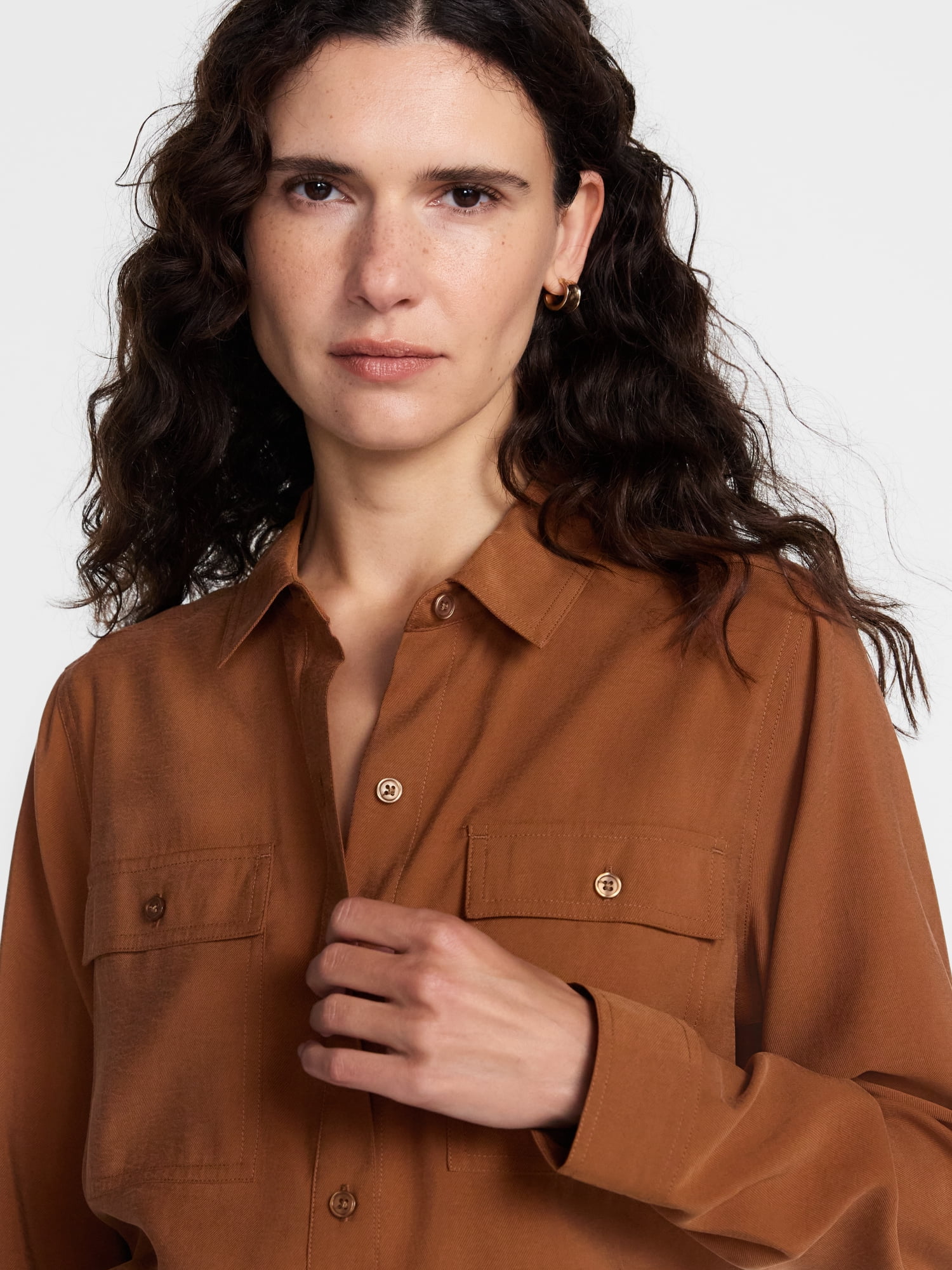 Scenario Women's Utility Tunic Shirt with Long Sleeves, Sizes XS-XXXL