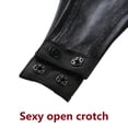 thumbnail image 2 of Women Soft Leather Bodysuit, Sexy Open Crotch, Shiny Matte Leather Leotard Crotchless, 2 of 7