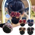 thumbnail image 6 of XINYUAN Flower Snood Net Women Hair Clip Hair Bun Cover Hairnet Barrettes Net Snood Hairnet Spring Hairpin Flower Decor Gift for Mother's Day Birthday E3T1, 6 of 9