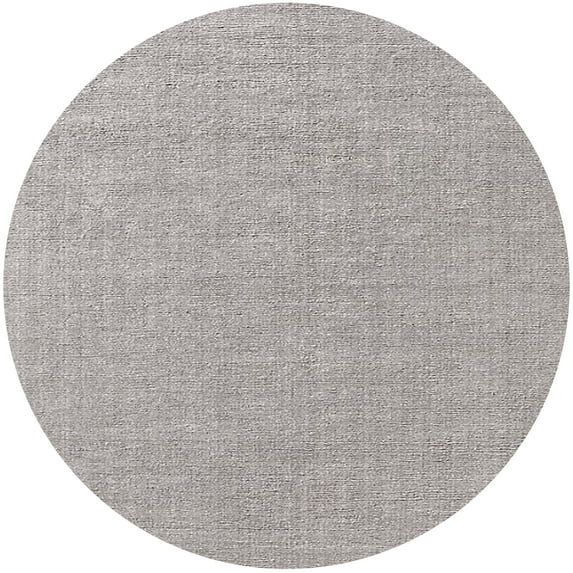 Ahgly Company Indoor Round Mid-Century Modern Pale Silver Gray Oriental Area Rugs, 4' Round