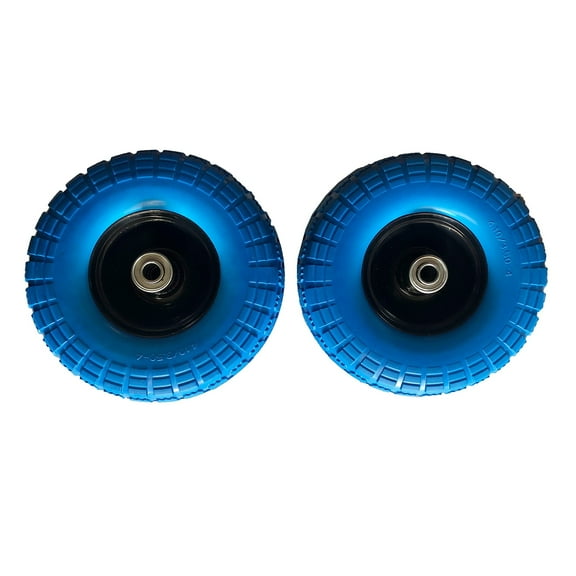 Voyager Tools Flat-Free Tires 10" Durable Wagon Dolly Cart Wheels (Blue