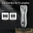 thumbnail image 4 of Tignapoo Men's Body Groomer with LED Light, Ceramic Blades, IPX7 Waterproof, 500mAh Battery, LCD Display, 2 Combs, Charging Dock, Travel Pouch, Cleaning Brush - Black SMT033BK, 4 of 6
