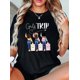 thumbnail image 1 of Camiseta gráfica elegante de inspiración viajera para mujer. Cuello redondo informal, manga corta, mezcla de algodón elástico, lavable a máquina. Perfecta para el verano y para el tiempo libre., 1 of 7