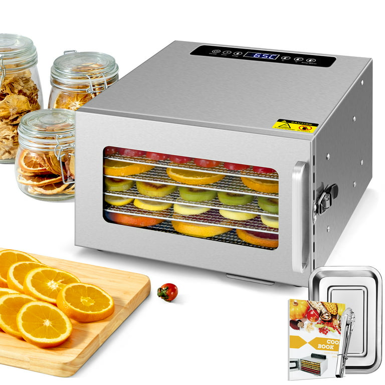 Kwasyo Food Dehydrator Machine, 400W 6 Layers ALL Stainless Steel,Electric  Food Dryer for jerky meat fruit vegetable Pet Treats 