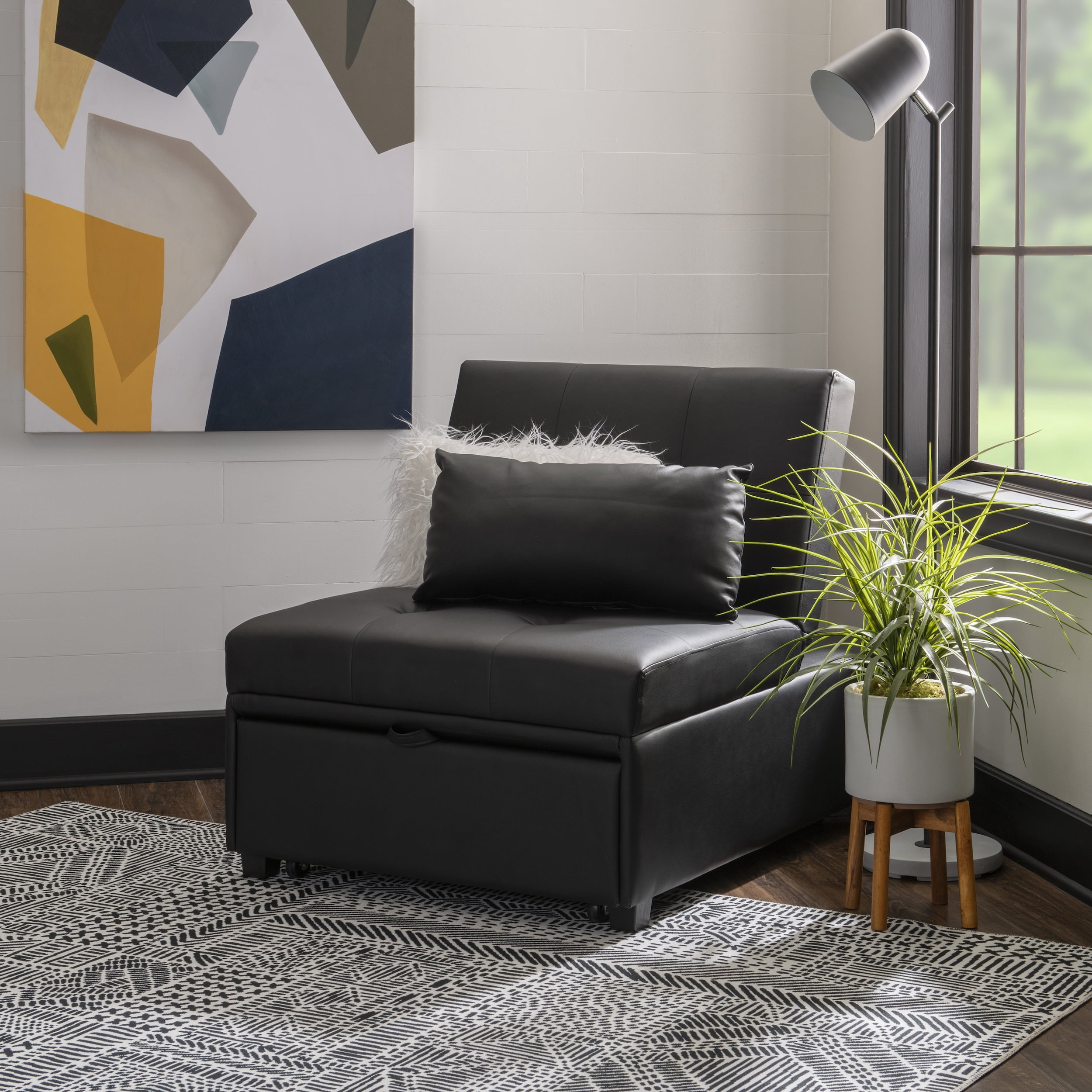 Simonson Space Saving Convertible Twin Bed, Lounge Chair, or Ottoman ...