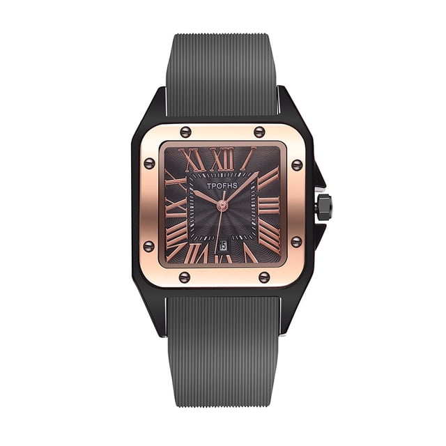 Reloj de cuero de imitación Wmkox8yii TPOFHS GJ076J-J Escala de números romanos