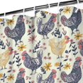 thumbnail image 3 of Chicken Floral Pattern Shower Curtain 36"x72" ,Bathroom Decorative Shower Curtains Set with 12 Hooks,Modern Waterproof Washable Shower Curtain, 3 of 6