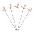 thumbnail image 1 of Uxcell 5 Pcs Palillos de Cóctel de Acero Inoxidable, Palillos de Martini de 4.1 Pulgadas, Palillos de Fruta Metálicos Reutilizables para Bebidas, Aceitunas, Aperitivos, Decorativos, Rosa (Pájaro), 1 of 7