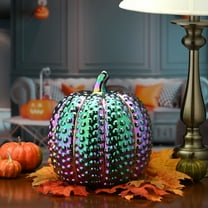 National Tree Company Halloween Decoration,  Iridescent, Pumpkin, Ceramic, 10 Inch