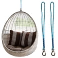 thumbnail image 4 of Swing Suspension Strap with Heavy Duty Stainless Steel Hook Hanging Chair Connection Ropes for Outdoor Hammocks Chair and Trees Hang Kit (Blue 1PCS), 4 of 13