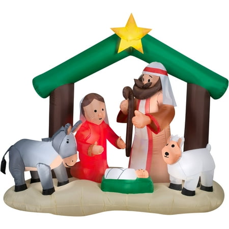 7' Airblown Inflatable Holy Family Nativity Scene Christmas Inflatable ...