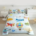 thumbnail image 2 of Homewish Cartoon Airplane Queen Comforter Set,Colorful Hot Air Balloon Bedding Sets,Aircraft Theme Bedding Comforter Set For Boys Kids,Super Cozy Room Decor Reversible,3-Piece, 2 of 8