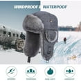 thumbnail image 7 of HEYANN Winter Trapper Hat,Wool Faux Fur Aviator Ski Trapper Trooper Pilot Snow Eskimo Hat with Ear Flaps for Men & Women, 7 of 7
