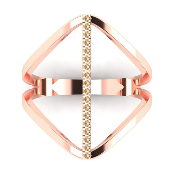 Statement Engagement Ring for Women - 0.09ct Yellow Moissanite in 18K Rose Gold Promise Ring