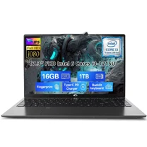 17.3" FHD IPS Laptop, Intel Core i3-1215U 6-Core Processor (Up to 4.4GHz) 16GB RAM 1TB SSD Intel UHD Graphics 65W GaN Type-C Charger Backlit Keyboard Fingerprint, For Home, Student, Business Gray