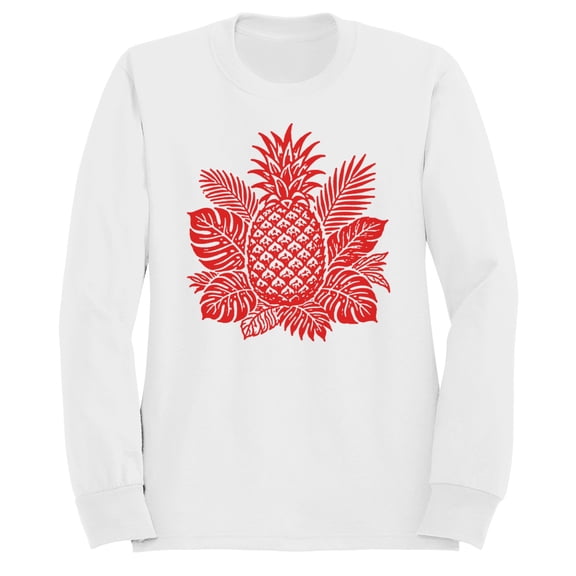 Smartprints Red Tropical Pineapple Women's Hoodie White, Cotton, S