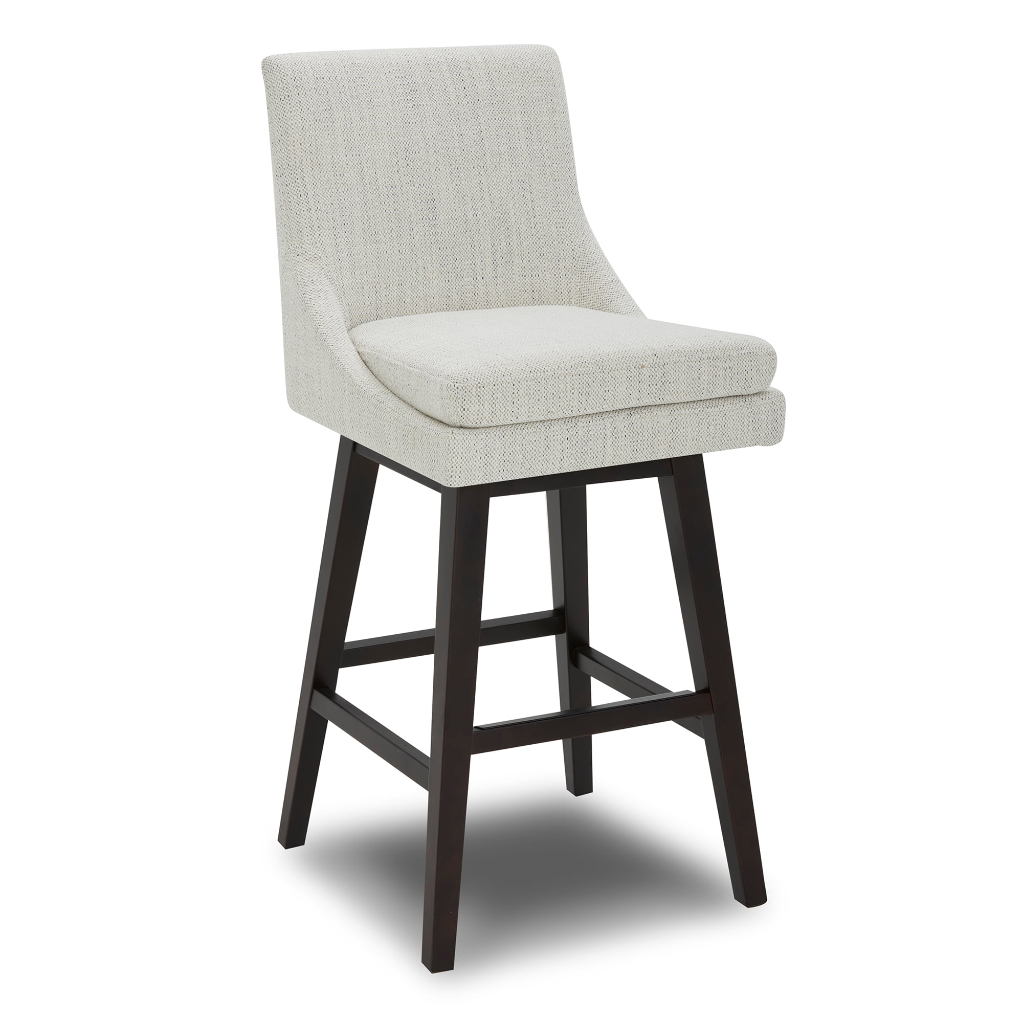 CHITA Swivel Counter Height Barstools, 30 inch, Fabric in Ivory White