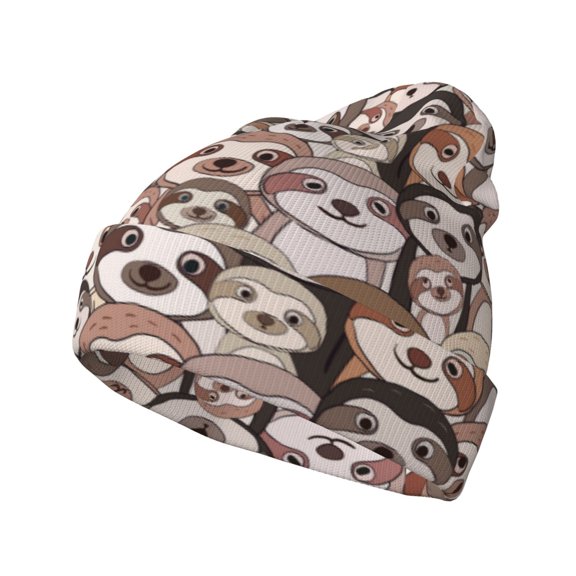 Hirioo Brown Sloth for Men's Knit Cuffed Beanie for Outdoor Activities Unisex