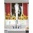 thumbnail image 2 of Cow Sunflowers Sheer Curtains 2 Panels Set Yellow Flower Bee Farms Animal Oil Painting Sheer Window Curtains Light Filtering Rod Pocket Voile Drapes for Bedroom Living Room 52"x54", 2 of 8