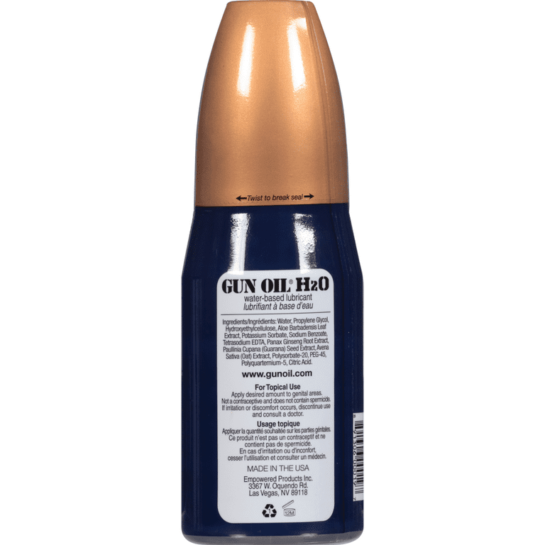 GUN OIL H2O Lube - Water Based Liquid Personal Lubricant - 8oz