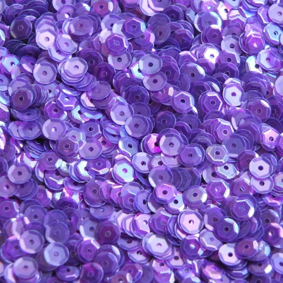 Amethyst Purple Cup Sequins 5mm Semi Frost Rainbow Made in USA