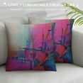 thumbnail image 3 of COMIO  Art Abstract Throw Pillow Case Cushion Covers Bright Fuchsia, Magenta, Pink, Red, Yellow, Green and Blue for Couch Bed Sofa Car Waist, 3 of 5
