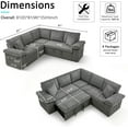 thumbnail image 2 of TiramisuBest 81'' Modular Sectional Sofa, Convertible Sleeper Sofa Bed with Pull Out Couch, Corduroy V Shaped Sectional Couches with Storage Seat for Living Room Bedroom(Light Grey), 2 of 7