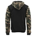 thumbnail image 2 of MX USA Men's Army Camo Zip Up Sherpa Hoodie Fleece Hunting Sweater Jacket (Black/Camo, L), 2 of 4