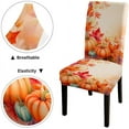thumbnail image 5 of Fall Chair Covers Set of 4 Thanksgiving Watercolor Pumpkin Chair Covers for Dining Room Elastic Chair Protectors Washable Chair Seat Covers for Kitchen Holiday Fall Thanksgiving Decor, 5 of 6