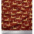 thumbnail image 1 of Soimoi Poly Georgette Fabric Triangle & Impala Deer Animal Printed Craft Fabric by The Yard 42 Inch Wide, 1 of 1