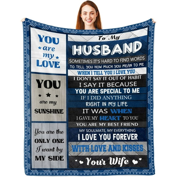 Husband Gifts, Gifts for Husband, Wedding for Husband, Gifts for Husband Birthday Present, for Him, Love Gift for Him, Husband Gifts Blanket 150x130CM