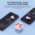 thumbnail image 4 of Auriculares gamer inalámbricos HTC TWS6D crystal pink con luz LED, 4 of 8