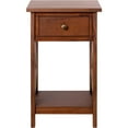 thumbnail image 2 of eHemco X-Side Rathe Nightstand End Table Side Table with Drawer and Storage Shelf, Coffee, 2 of 4