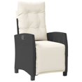 thumbnail image 3 of vidaXL 5 Piece Garden Dining Set with Cushions Black Poly Rattan, 3 of 6