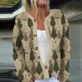 thumbnail image 2 of TQWQT Ugly Christmas Sweater Women Plus Sizes Cardigans Sweater Open Front Santa Xmas Tree Print Cute Graphic Sweater Button Down Cardigan Knitteds Clothes Yellow 2XL, 2 of 5