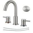 thumbnail image 5 of 8" 2 Handle Brushed Nickel Widespread Bathroom Faucets for Sink 3 Hole, Faucet for Bathroom Sink with Pop Up Drain and cUPC Lead-Free Faucet Supply Hose - Chromium Plating, 5 of 5