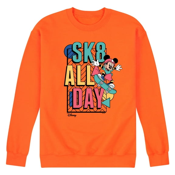 Disney - Mickey & Friends - Sk8 All Day - Retro Shapes - Men's Crew Neck Fleece Pullover
