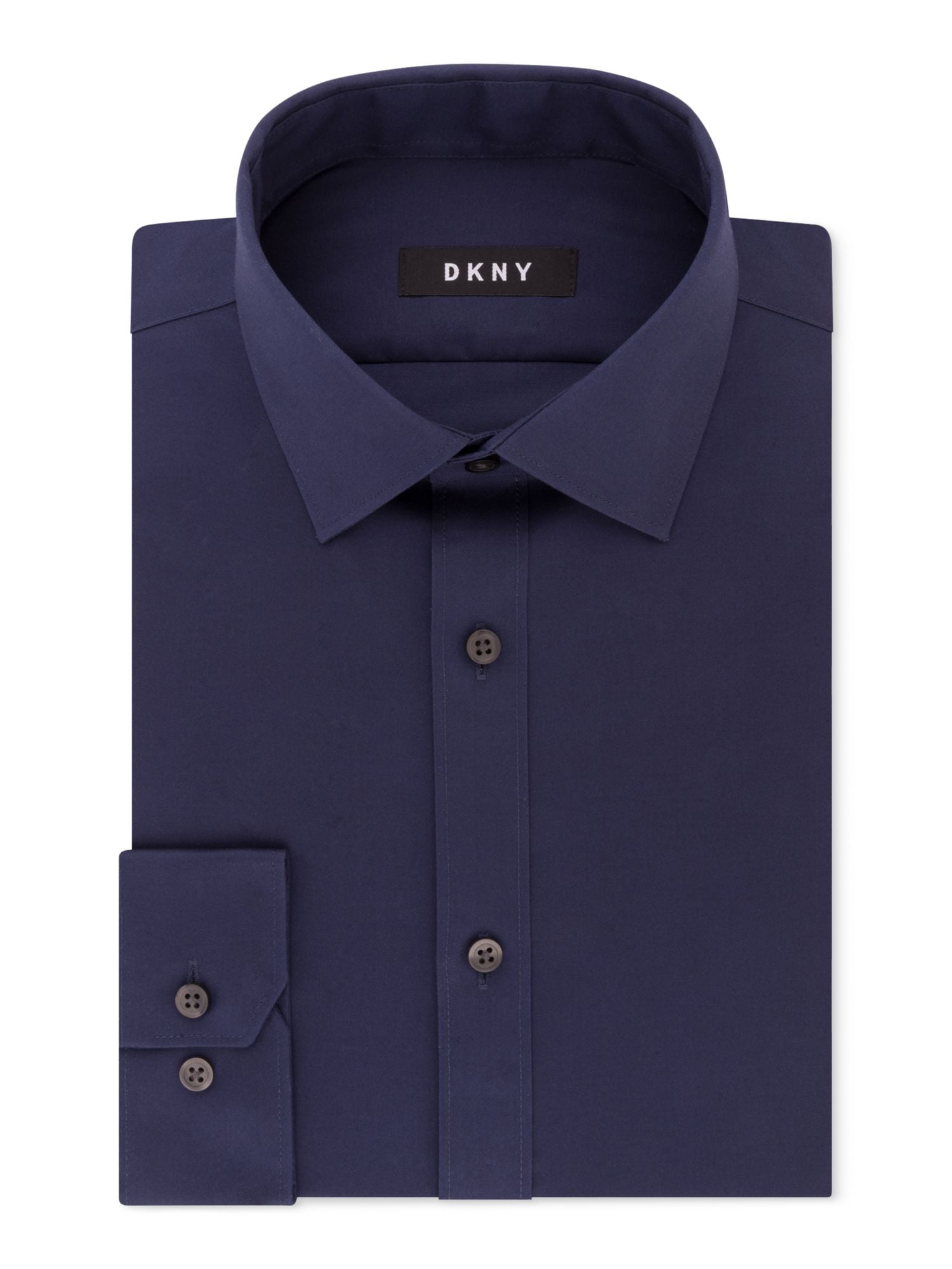 DKNY Mens Navy Collared Slim Fit Dress 