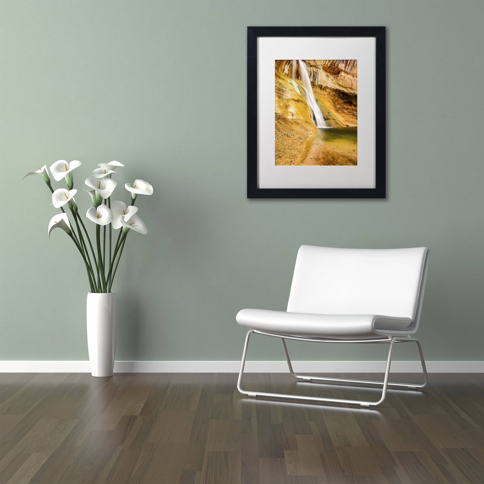 Trademark Fine Art "Desert Oasis" Canvas Art by Michael Blanchette Photography White Matte, Black Frame